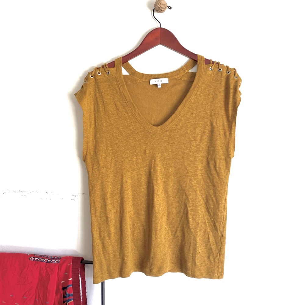 Iro Luxe Linen tie detail Tshirt